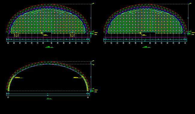 北辰跨度110米，拱高35_7米煤棚网架